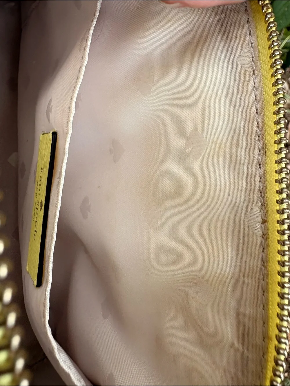 Kate Spade New York saffiano leather crossbody bag yellow